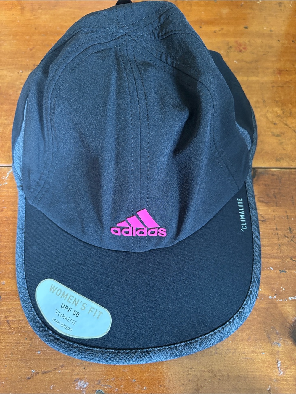 adidas Black Hat with Pink Logo